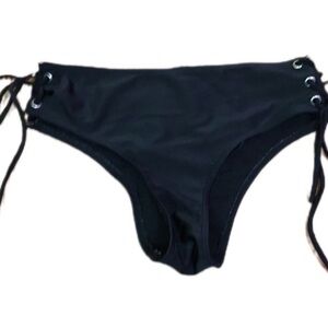 Black Lace-Up Bikini Bottom